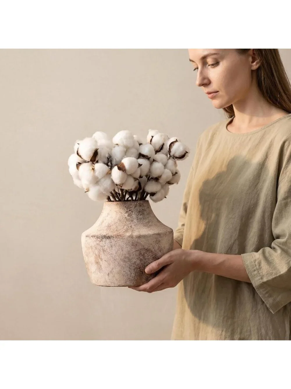 5.3 Inch Small Terracotta Ceramic Farmhouse Vase With Handles For Living Room
